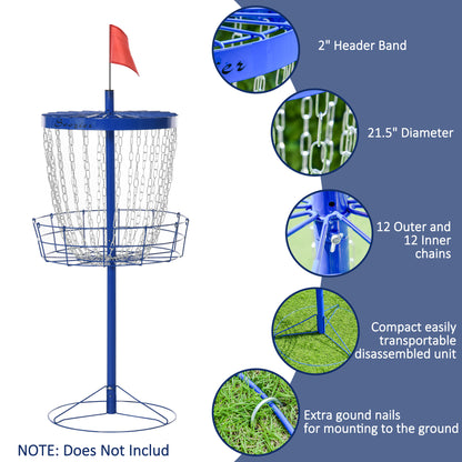 Disc Golf Basket Target with Travel Bag, 24-Chain