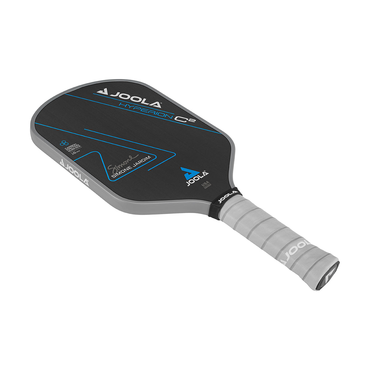 Joola Simone Jardim Hyperion C2 CFS 16 pickleball paddle hero shot displaying the paddle face and edge design