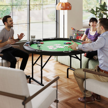 Folding Poker Table - 47" Round 8-Player Card Table, Green