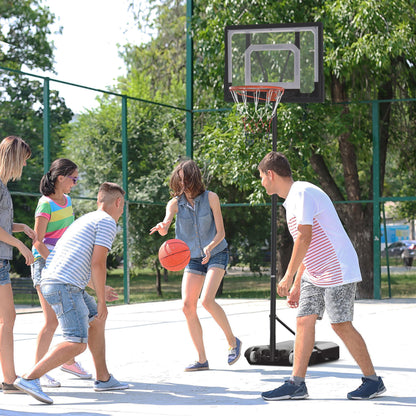 Portable Basketball Hoop System - Adjustable 5FT-7FT, 33in Backboard