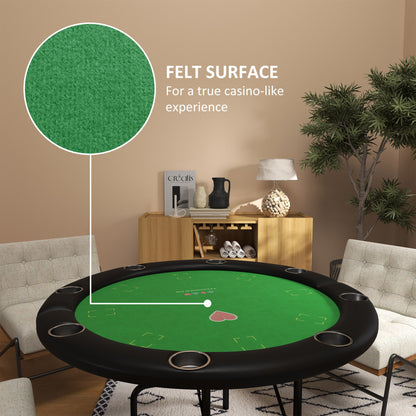 Folding Poker Table - 47" Round 8-Player Card Table, Green