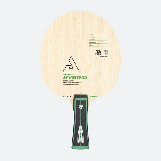 White Background Image: Product image of the VYZARYZ Hybrid table tennis paddle.