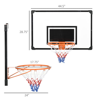 Wall-Mounted Basketball Hoop with Shatterproof Backboard