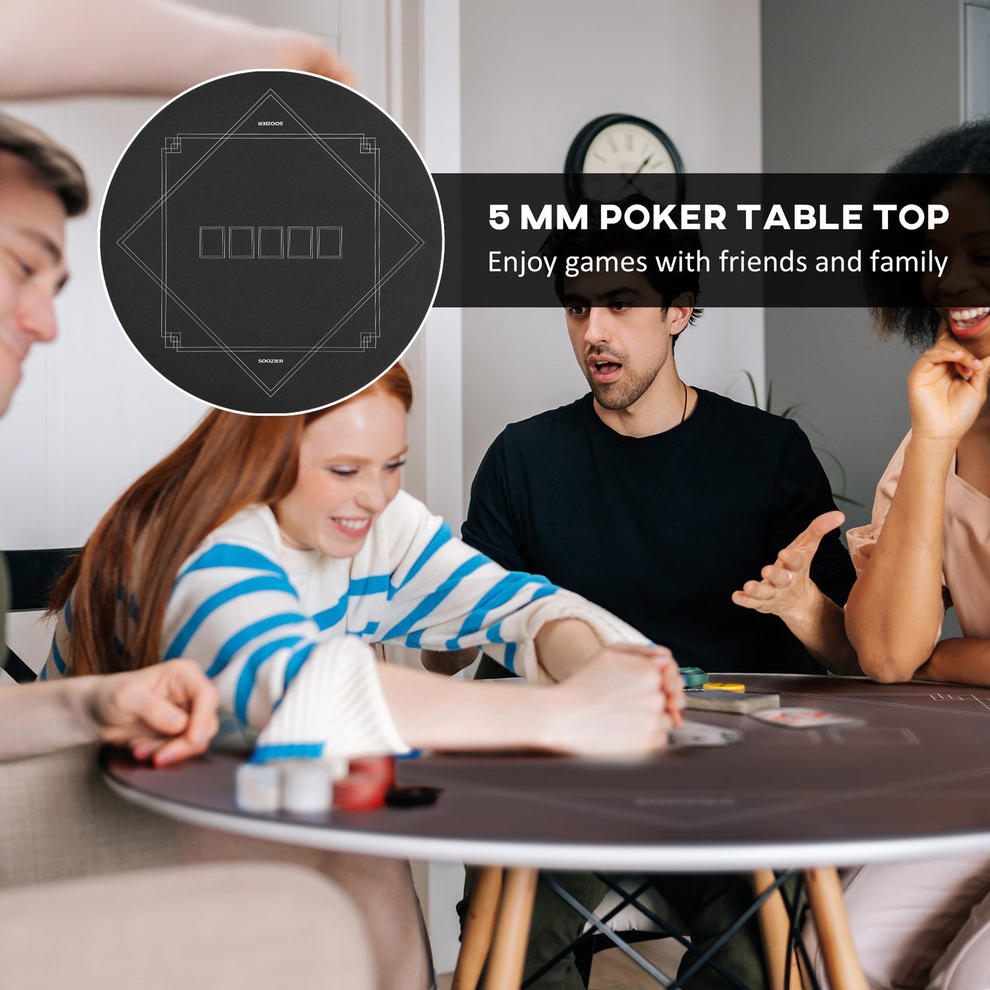 Folding Poker Table Mat - Non-Slip Texas Hold'em Topper