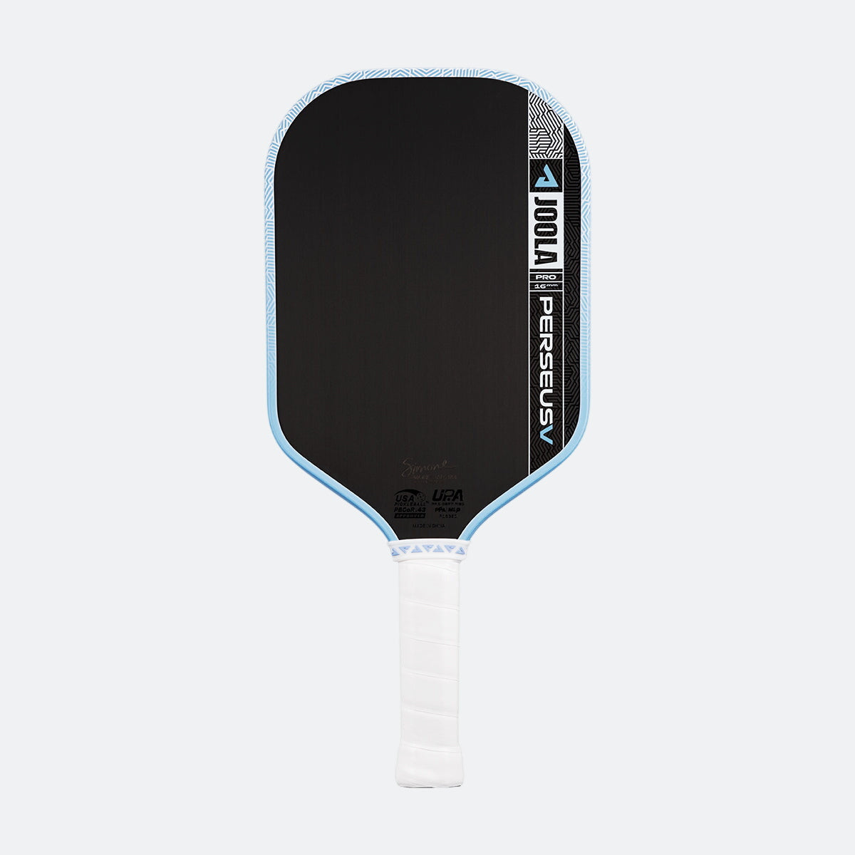 White background, product image of the blue version of the JOOLA Perseus Pro V.
