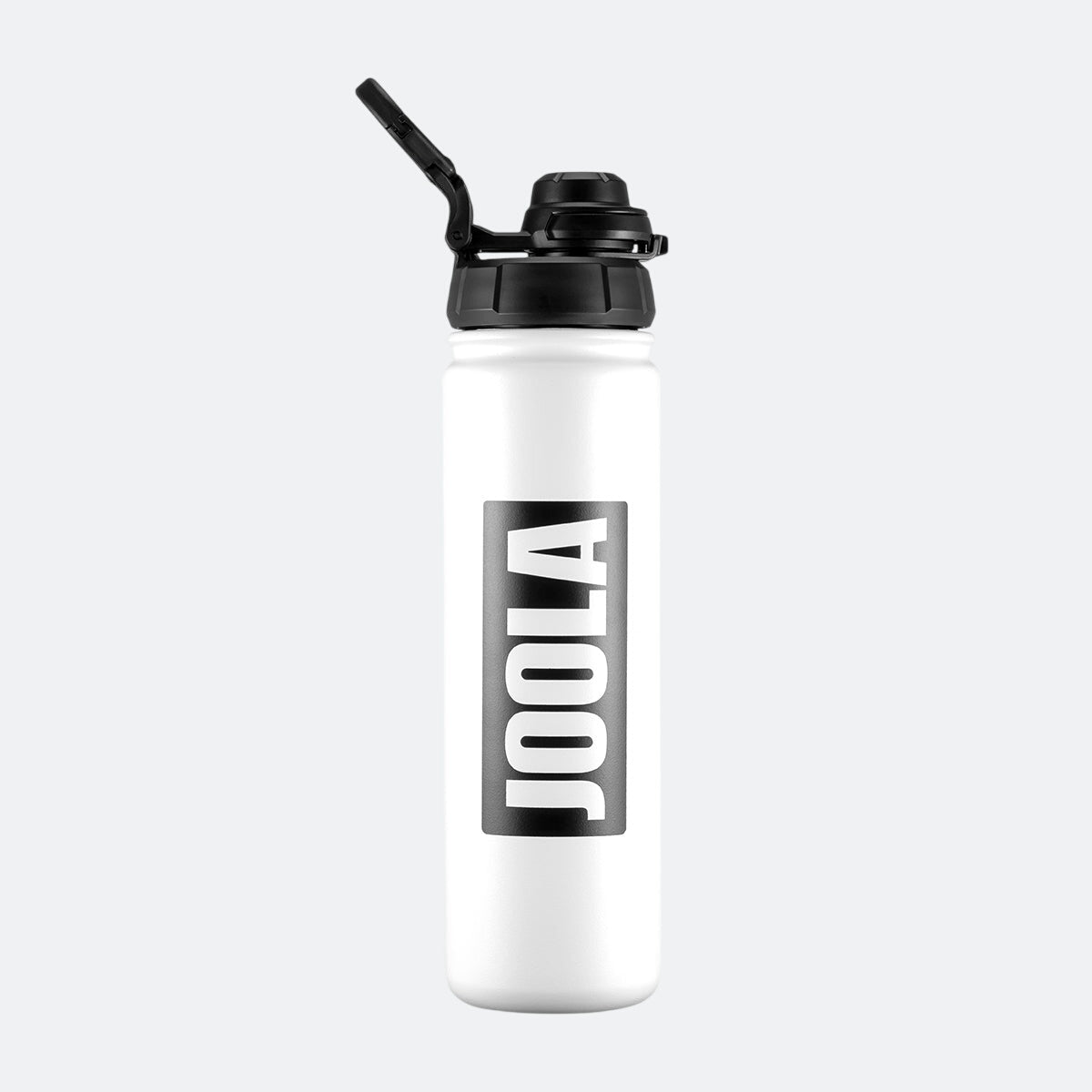 White water bottle with black cap and 'JOOLA' branding on a white background