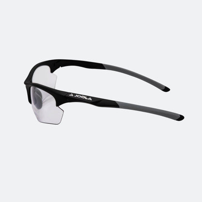 Close up product image of the JOOLA RJX Enhance glasses, matte black.