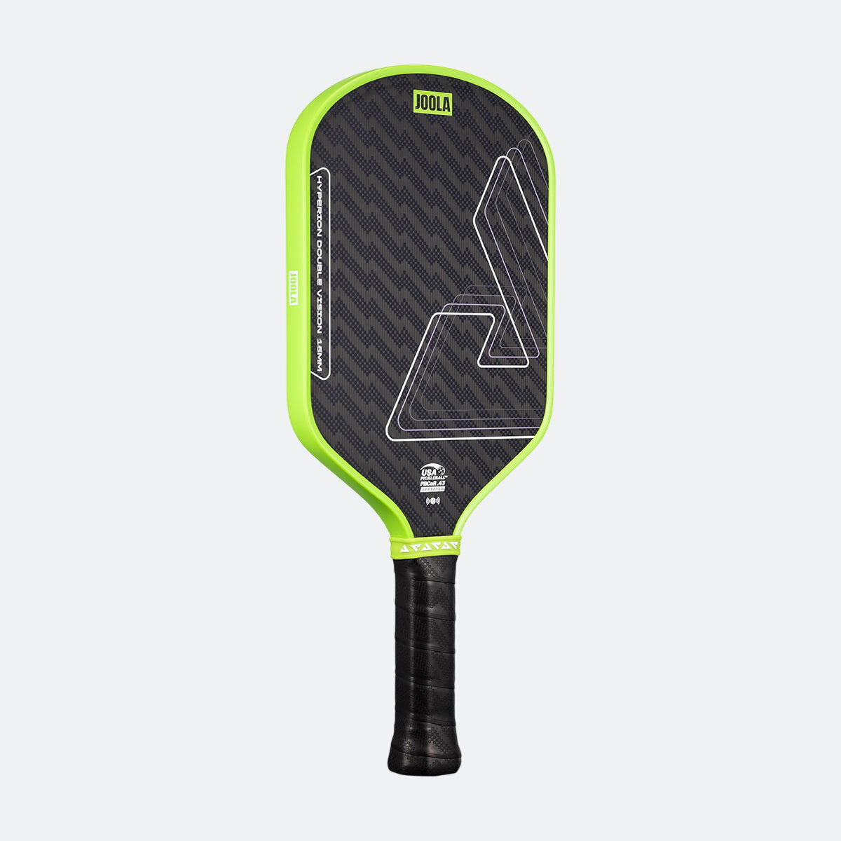 White background, product image of the Hyperion Double Vision pickleball paddle.
