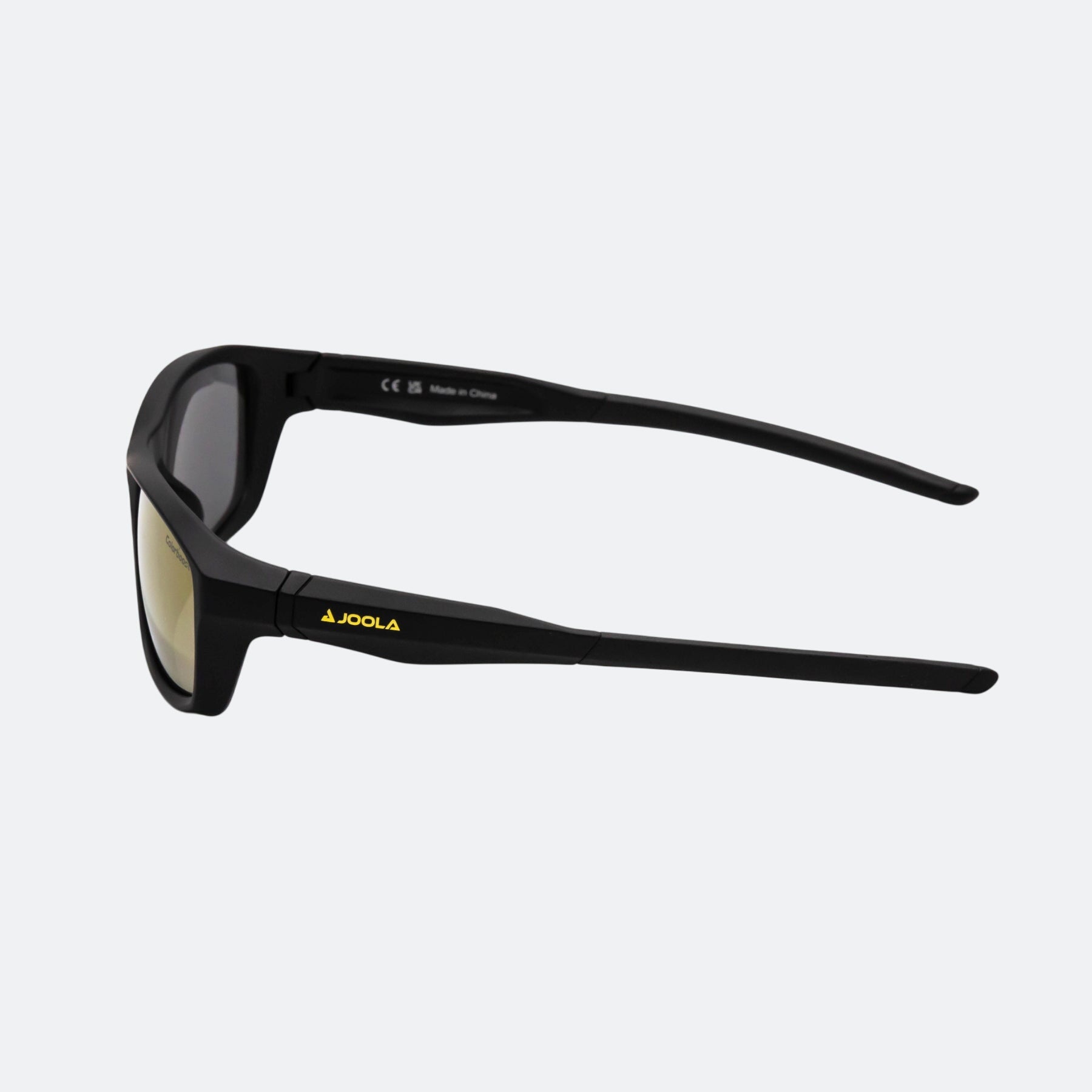 Side view of the JOOLA RJX Enhance eyewear, matte black.