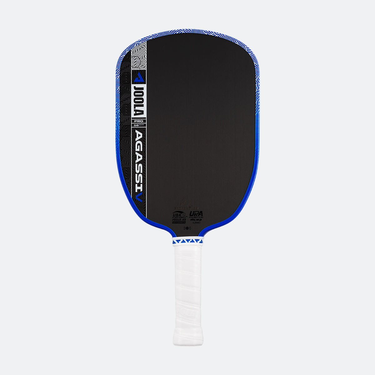Joola Agassi Pro V pickleball paddle with 16mm core displayed on neutral background