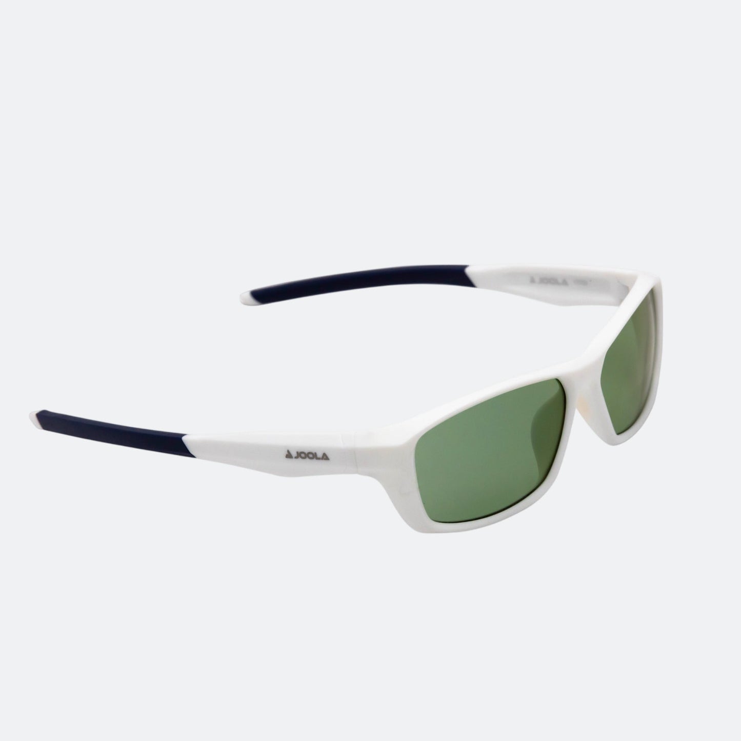 Joola RJX Enhance matte white eyewear for pickleball and table tennis, front view on white background