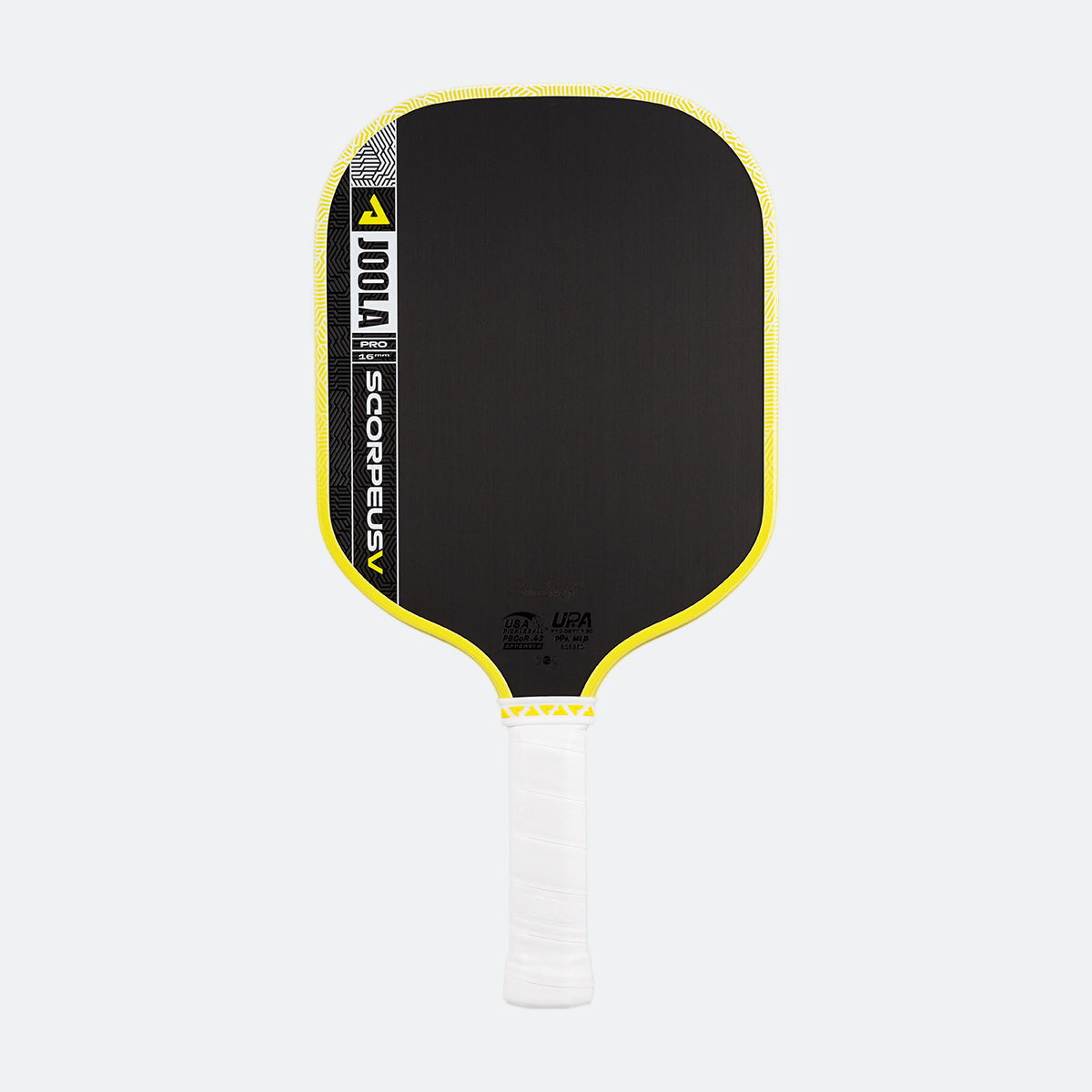 Joola Scorpeus Pro V Pickleball Paddle in yellow with 16mm thickness, front hero shot