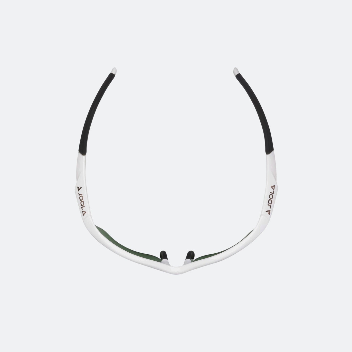 Close up product image of the JOOLA RJX Boost glasses, matte white.