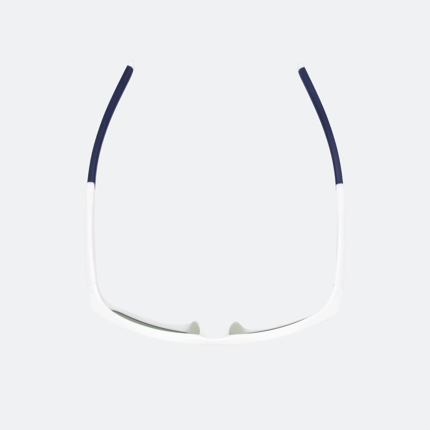 Product image showing the JOOLA RJX Enhance eyewear from above. The glasses are white.