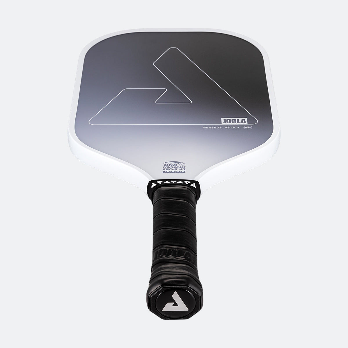 Joola Astral Pickleball Paddle in black and red, hero product shot showing paddle face and grip design