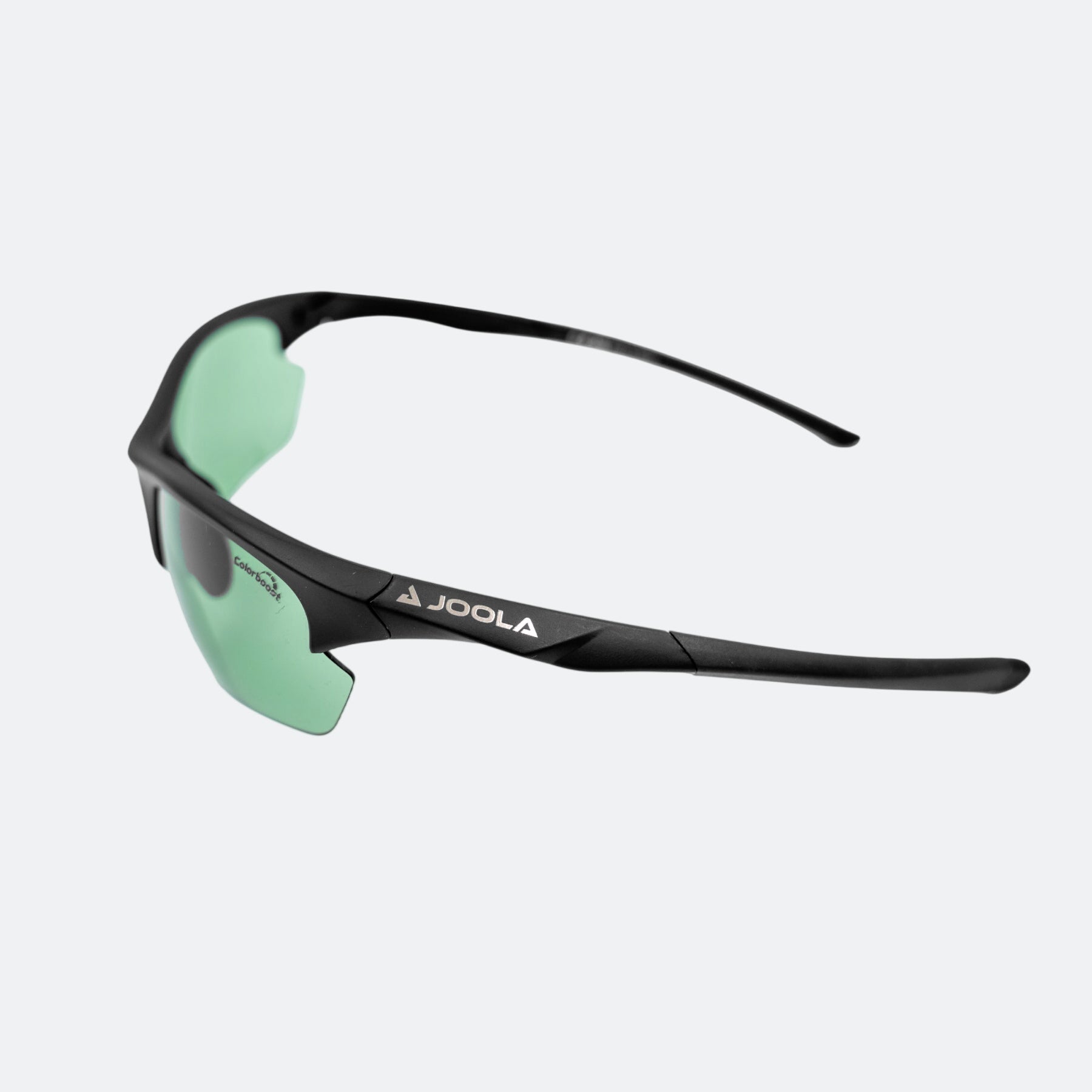 White background image, side view of the JOOLA RJX Boost Indoor Eyewear.