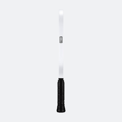 White background, product image showing the white edge guard of the JOOLA Perseus Astral pickleball paddle, with black handle.