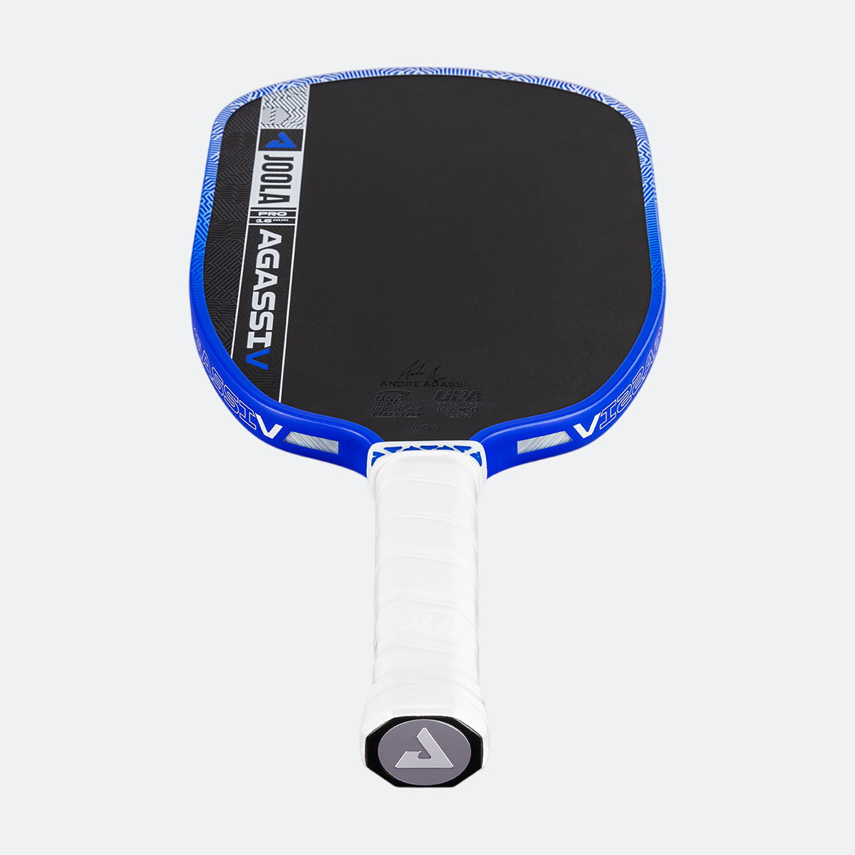 Joola Agassi Pro V pickleball paddle with 16mm core displayed against white background