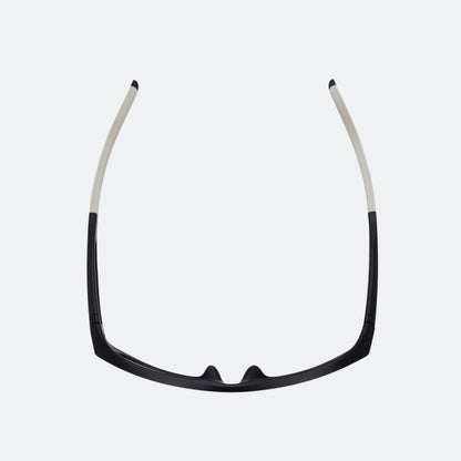 Product image showing the JOOLA RJX Enhance eyewear, matte black and clear lenses.