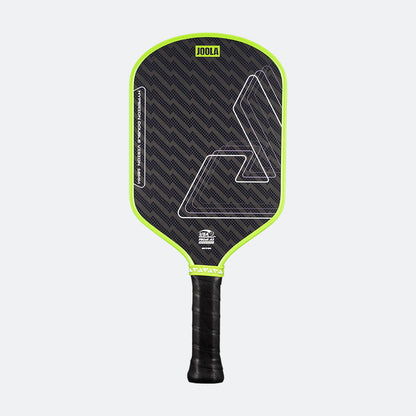 White background, product photo of a green JOOLA Hyperion Double Vision pickleball paddle.