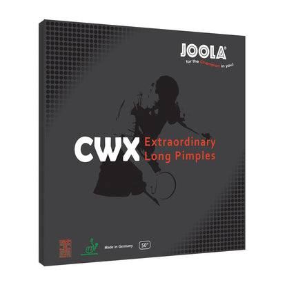 Joola CWX Table Tennis Rubber high-performance sheet product display showing red surface texture