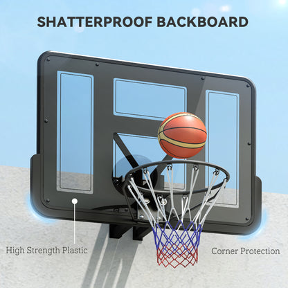 Wall-Mounted Basketball Hoop with 43" Shatterproof Backboard