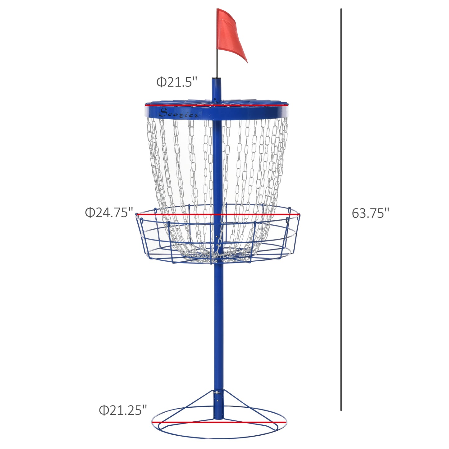 Disc Golf Basket Target with Travel Bag, 24-Chain