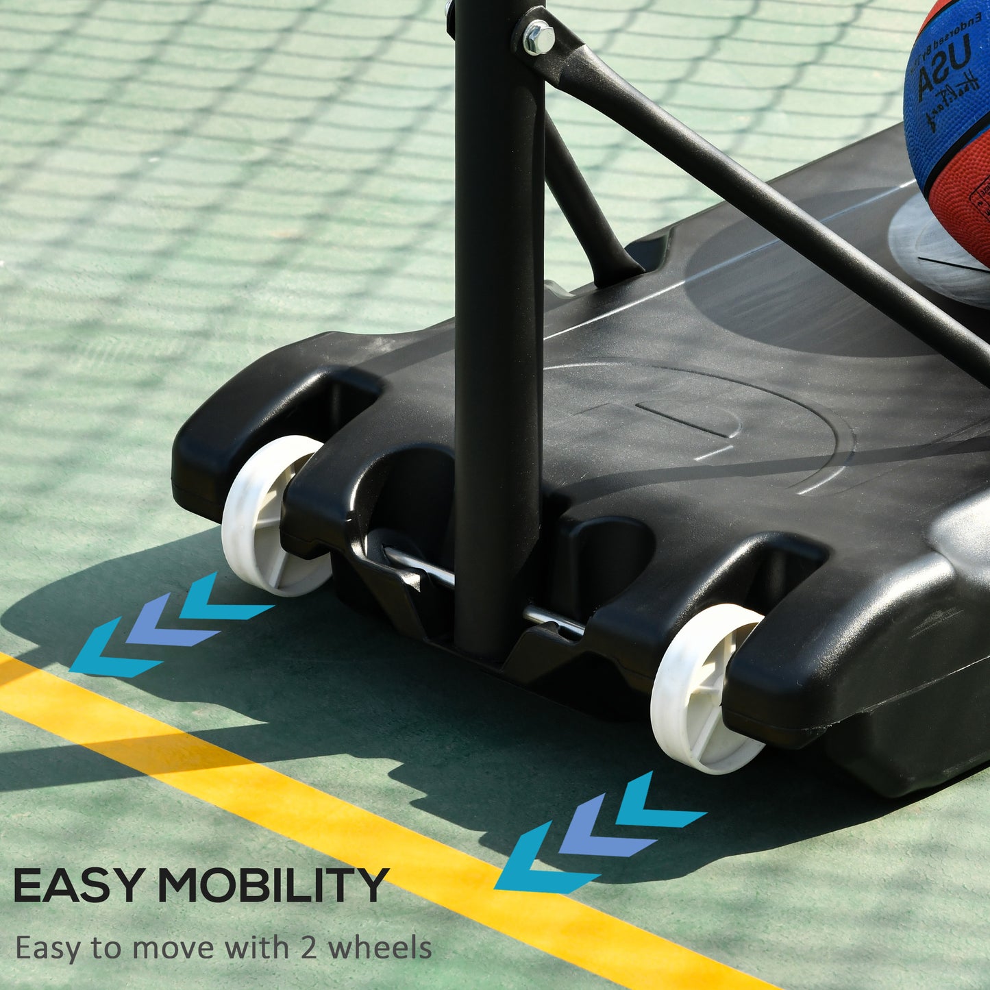 Portable Basketball Hoop System - Adjustable 5FT-7FT, 33in Backboard