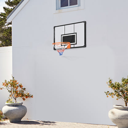 Wall-Mounted Basketball Hoop with Shatterproof Backboard