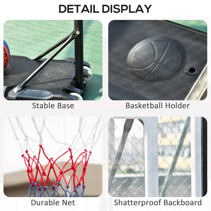 Portable Basketball Hoop System - Adjustable 5FT-7FT, 33in Backboard